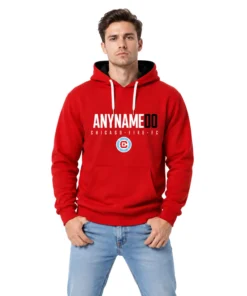 Chicago Fire Red Hoodie Custom Name and Number Bold Fanwear