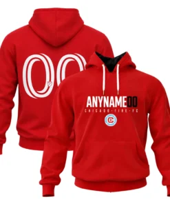 Chicago Fire Red Pullover Hoodie Custom Name and Number Bold Team Apparel