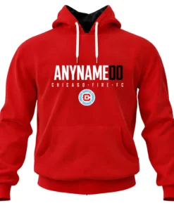 Chicago Fire Red Pullover Hoodie Custom Name and Number Bold Team Apparel