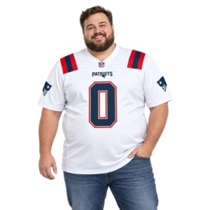 Christian Gonzalez Patriots Jersey Bold White Game