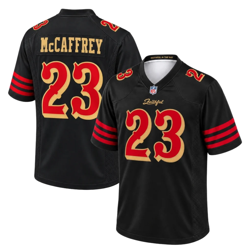 Christian McCaffrey Black Jersey Vibrant Rivalries Style