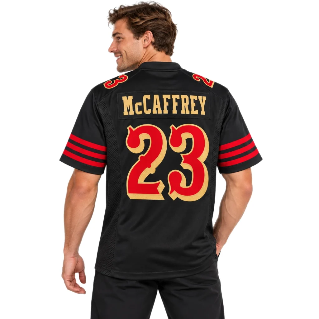 Christian McCaffrey Black Jersey Vibrant Rivalries Style