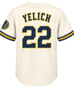Christian Yelich Brewers Cream Jersey Elite Home Style