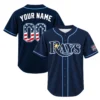Custom Tampa Bay Rays Home Jersey Navy Bold Style