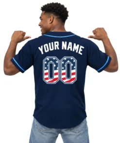 Custom Tampa Bay Rays Home Jersey Navy Bold Style