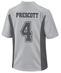 Dak Prescott Cowboys Gray Jersey Bold NFL Style