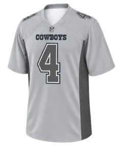 Dak Prescott Cowboys Gray Jersey Bold NFL Style