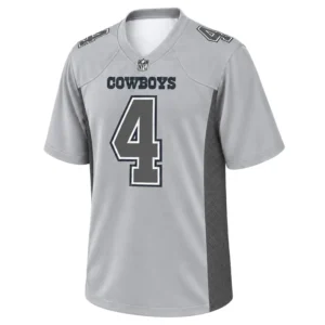 Dak Prescott Cowboys Gray Jersey Bold NFL Style