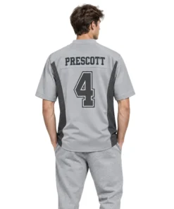 Dak Prescott Cowboys Gray Jersey Bold NFL Style