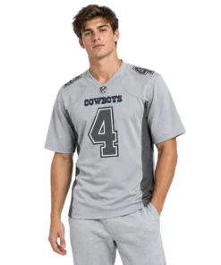 Dak Prescott Cowboys Gray Jersey Bold NFL Style