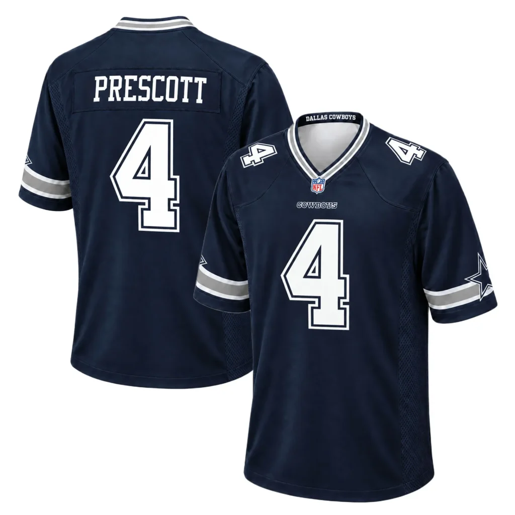 Dak Prescott Cowboys Navy Jersey Patch Vibrant NFL Game Day Style