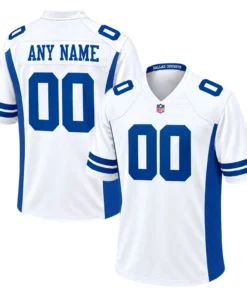 Dallas Cowboys White Blue Jersey Custom Explosive NFL Games