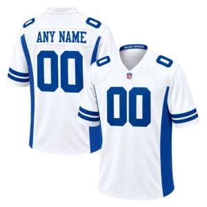 Dallas Cowboys White Blue Jersey Custom Explosive NFL Games