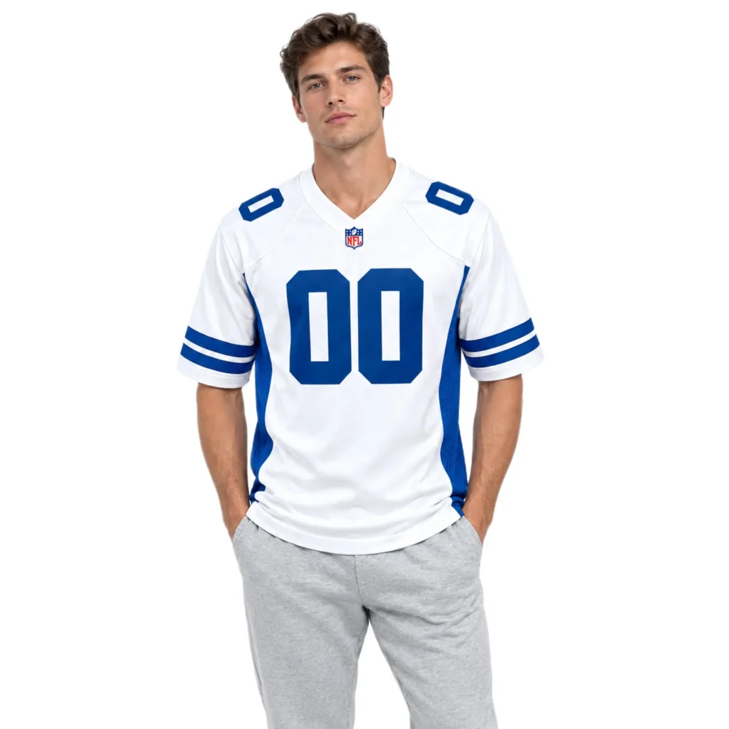 Dallas Cowboys White Blue Jersey Custom Explosive NFL Games