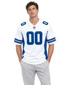 Dallas Cowboys White Blue Jersey Custom Explosive NFL Games