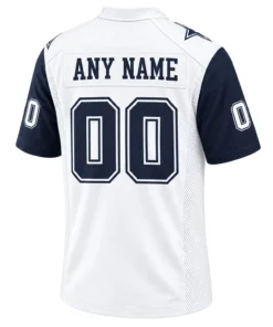 Dallas Cowboys White Jersey 2026 Custom Name and Number Bold Style