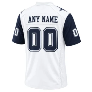 Dallas Cowboys White Jersey 2026 Custom Name and Number Bold Style