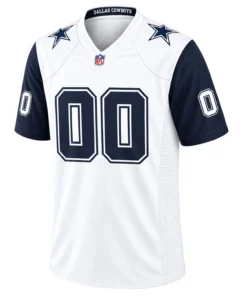 Dallas Cowboys White Jersey 2026 Custom Name and Number Bold Style