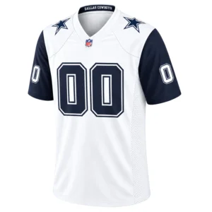 Dallas Cowboys White Jersey 2026 Custom Name and Number Bold Style