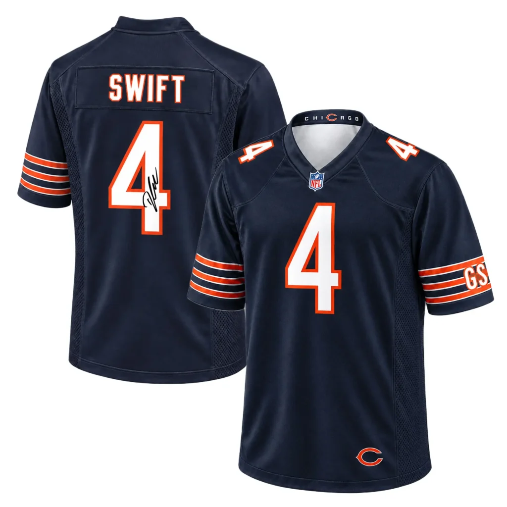 D'Andre Swift #4 Bears Navy Jersey 2026 Vibrant Game Day Style