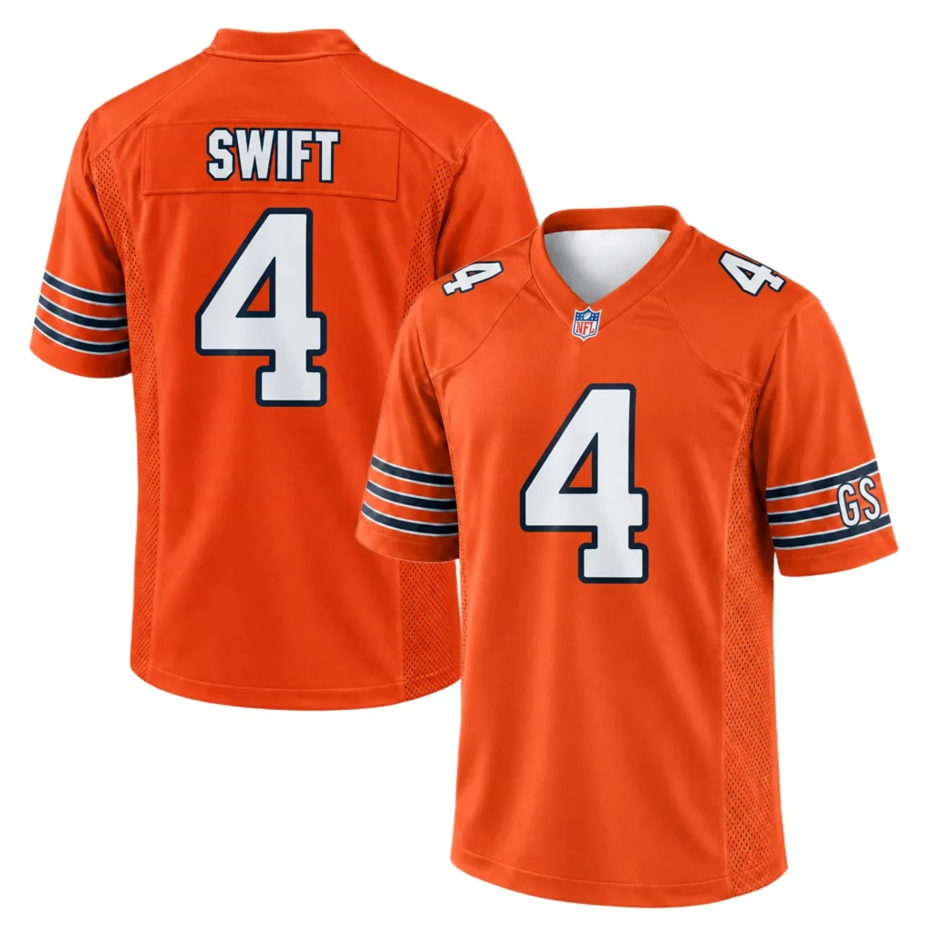 D'Andre Swift Bears Orange Jersey Bold NFL fan gear