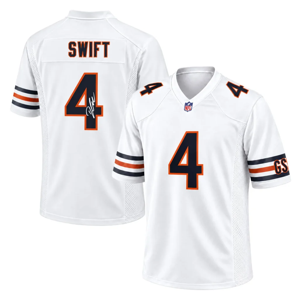 D'Andre Swift Chicago Bears Jersey Vibrant NFL White Style