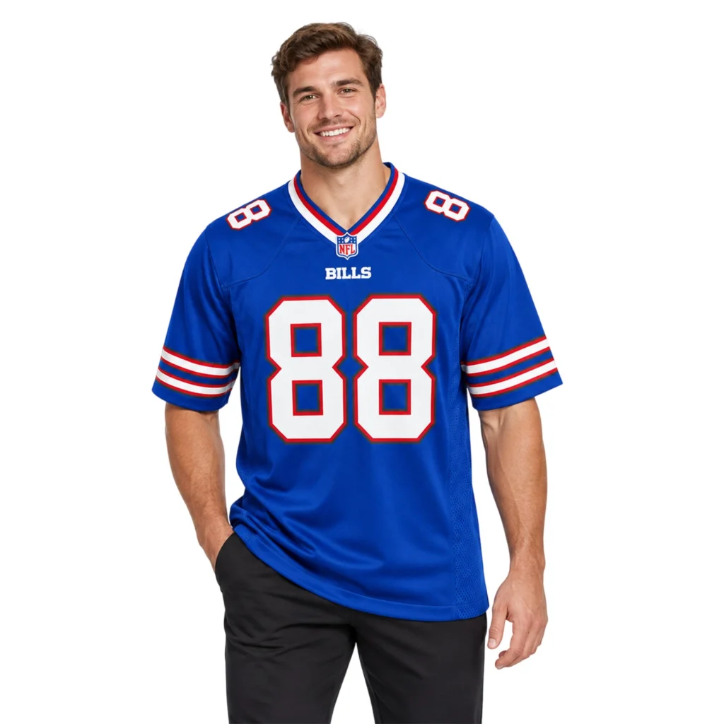 Dawson Knox Blue Bills Jersey Bold Royal Look