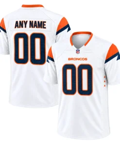 Denver Broncos Football Away Jersey Custom Bold Name & Number