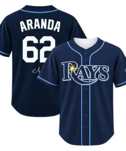Devil Rays Blue Jersey Jonathan Aranda Signature Bold Style