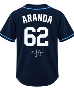 Devil Rays Blue Jersey Jonathan Aranda Signature Bold Style
