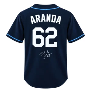 Devil Rays Blue Jersey Jonathan Aranda Signature Bold Style
