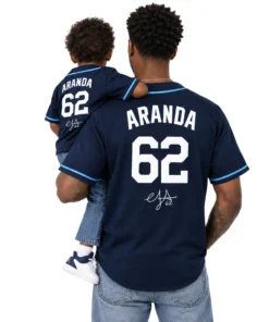 Devil Rays Blue Jersey Jonathan Aranda Signature Bold Style