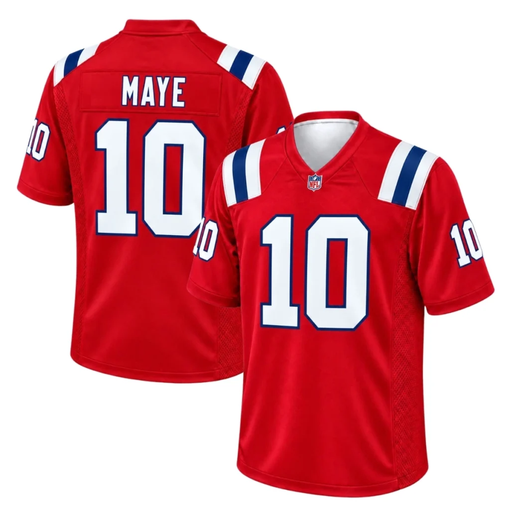 Drake Maye Patriots Jersey Brilliant Red Alternate