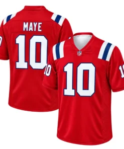 Drake Maye Patriots Jersey Brilliant Red Alternate