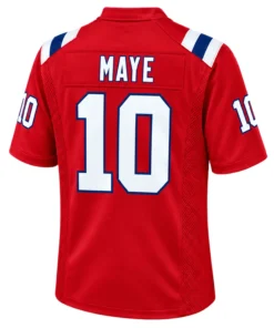 Drake Maye Patriots Jersey Brilliant Red Alternate