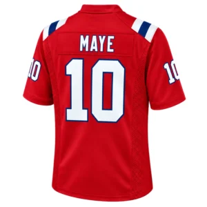 Drake Maye Patriots Jersey Brilliant Red Alternate