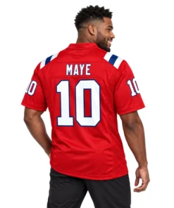 Drake Maye Patriots Jersey Brilliant Red Alternate