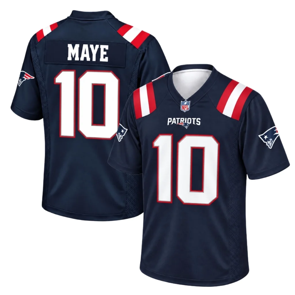 Drake Maye Patriots Navy Jersey Dynamic Home Game