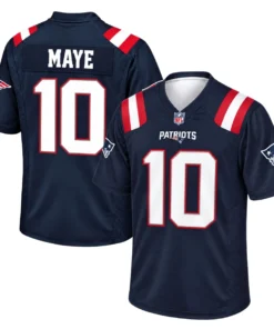 Drake Maye Patriots Navy Jersey Dynamic Home Game