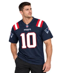 Drake Maye Patriots Navy Jersey Dynamic Home Game