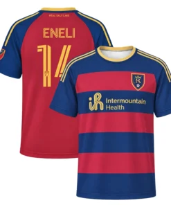 Emeka Eneli RSL Hoops Jersey Powerful Red Blue Stripes