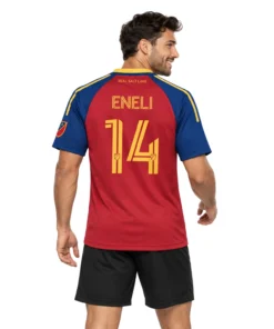 Emeka Eneli RSL Hoops Jersey Powerful Red Blue Stripes