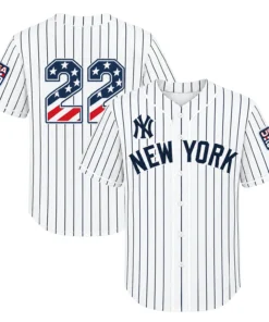 Fourth of July Ben Rice Yankees Jersey Bold White Home USA 250 Style