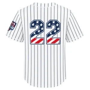 Fourth of July Ben Rice Yankees Jersey Bold White Home USA 250 Style