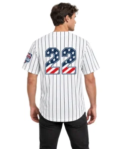 Fourth of July Ben Rice Yankees Jersey Bold White Home USA 250 Style