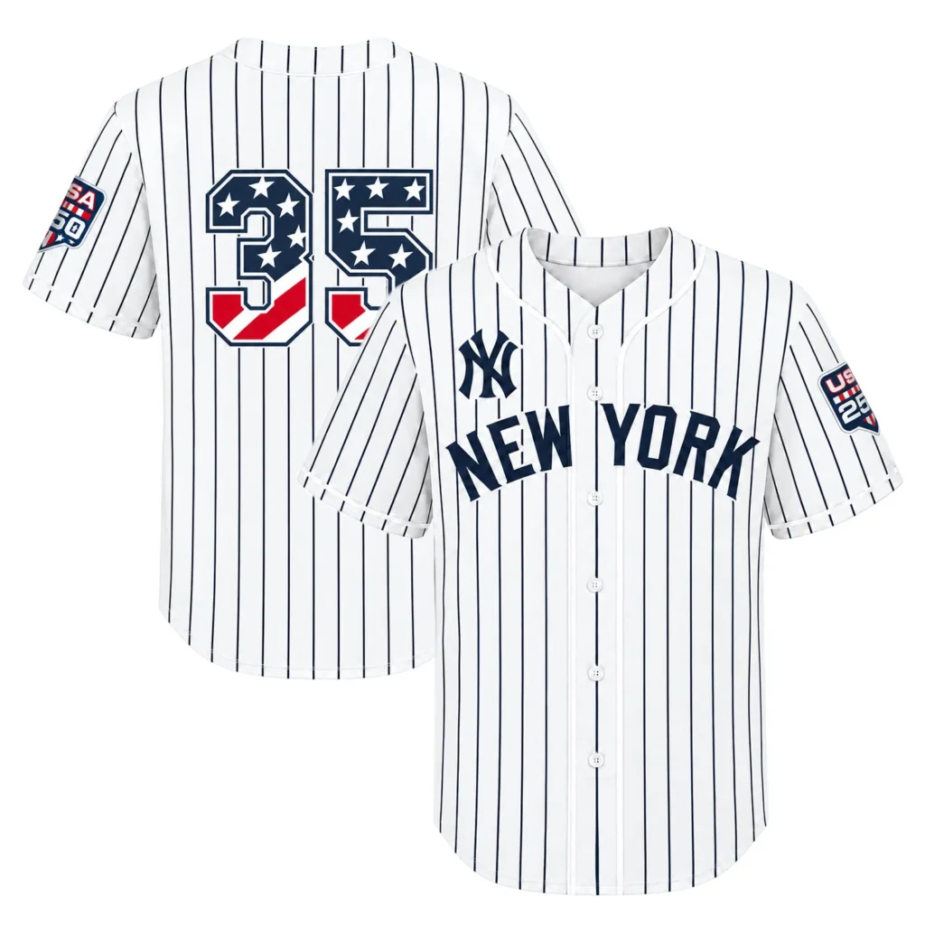 Fourth of July Cody Bellinger Yankees Jersey Elite White Home USA 250 Style