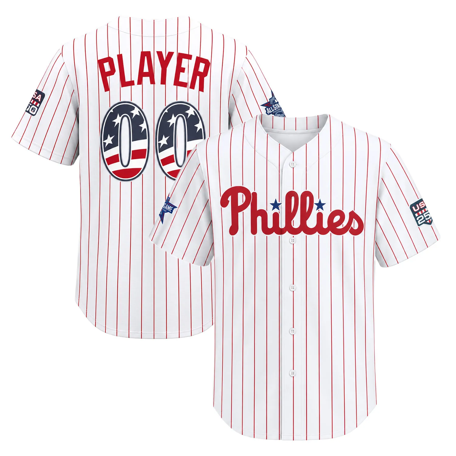 Fourth of July Philadelphia Phillies Jersey Bold Custom Player