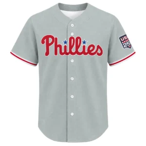 Fourth of July Philadelphia Phillies Gray Jersey USA 250 Bold Custom Player