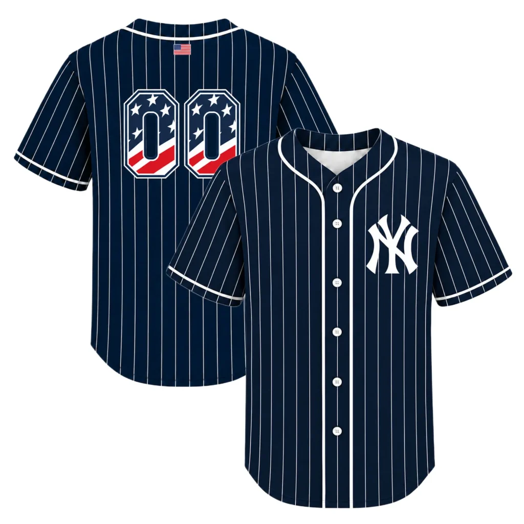 Fourth of July Yankees Baseball Jersey Dynamic Custom