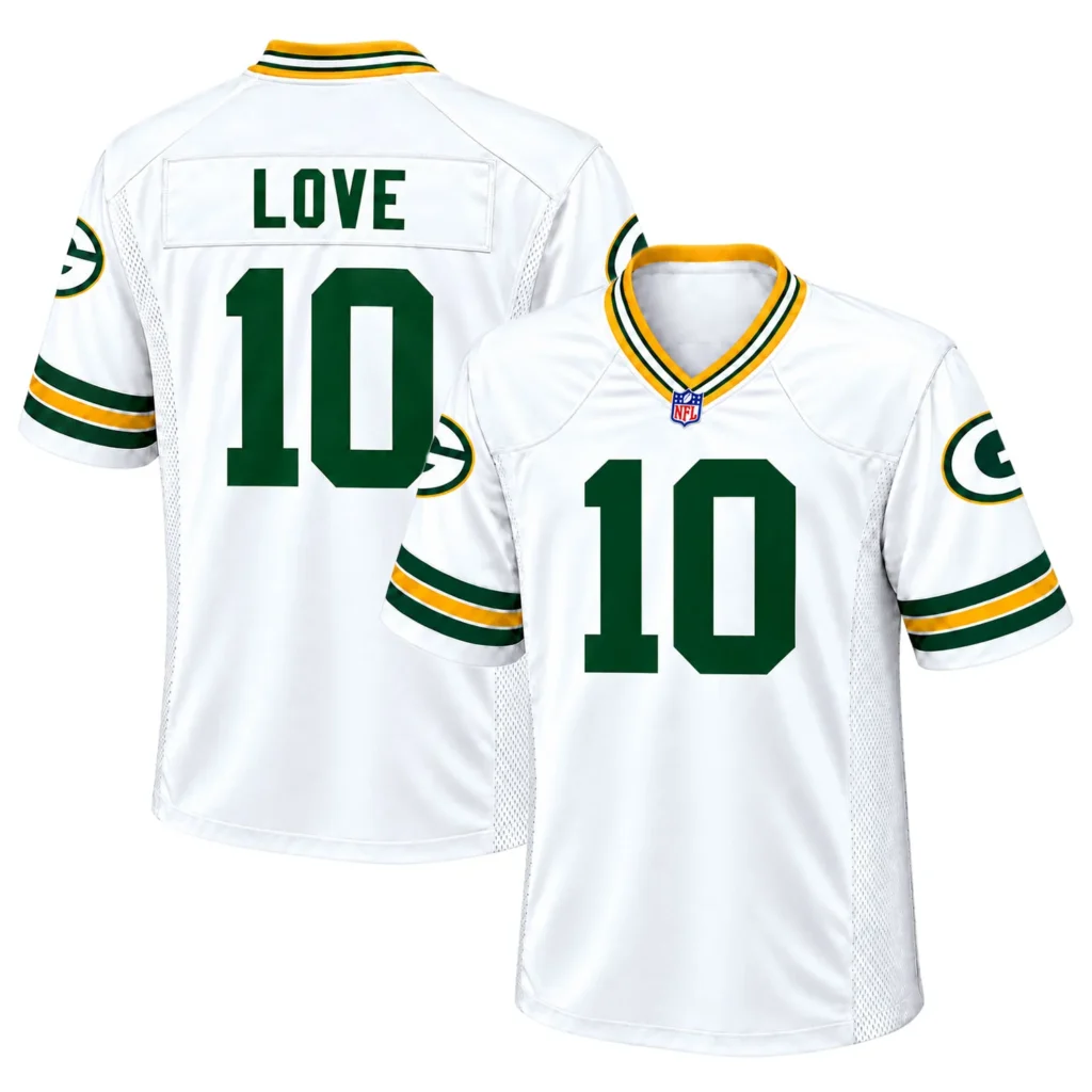 GB Packers Jordan Love Jersey Spirited Football Look